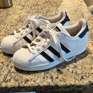 Adidas Kids Superstar White with Black Stripes